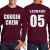 NACRE APPAREL Personalized Men Women Crewneck Add Your Own Text Front Back Side Custom Sweatshirt Maroon view 3