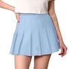 MBJ WB2344 Women Girls Plaid High Waist Japan School Uniform Pleated Skater Tennis Skirt with Short XXL Sky_Blue view 1