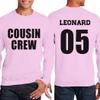 NACRE APPAREL Personalized Men Women Crewneck Add Your Own Text Front Back Side Custom Sweatshirt Light Pink view 3