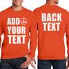NACRE APPAREL Personalized Men Women Crewneck Add Your Own Text Front Back Side Custom Sweatshirt Orange view 2