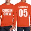 NACRE APPAREL Personalized Men Women Crewneck Add Your Own Text Front Back Side Custom Sweatshirt Orange view 3
