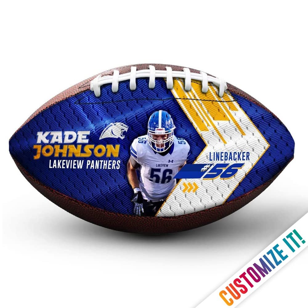 Make-A-Ball Custom Photo Football | Printed with Personalized Picture and Text | Great for Players, Senior Night, Coach Gifts, Team Gifts (Football - Full Size)
