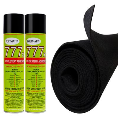 Polymat 12ft x 45in Black S60 2 CAN 777 Glue Boat Lift & Trailer BUNK Liner