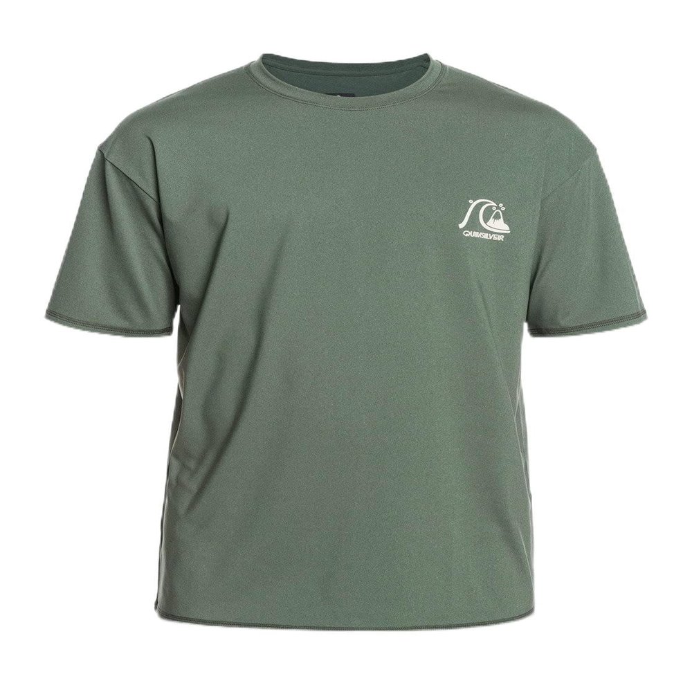 Quiksilver Men's Standard Heritage Short Sleeve Rashguard Surf Shirt, Thyme Heather, M