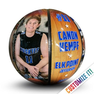 Make-A-Ball Custom Photo Sports Basketball | Printed with Personalized Picture and Text! Great for Senior Night, Coach Gifts, Team Gifts (Basketball - Full Size)
