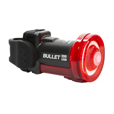 NiteRider Bullet 200 Bike Tail Light USB Rechargeable Powerful LED Rear Light Daylight Visible Easy to Install Road City Commuting Cycling Safety Flash 200 Lumens Day + Night Riding Bicycle Visibility