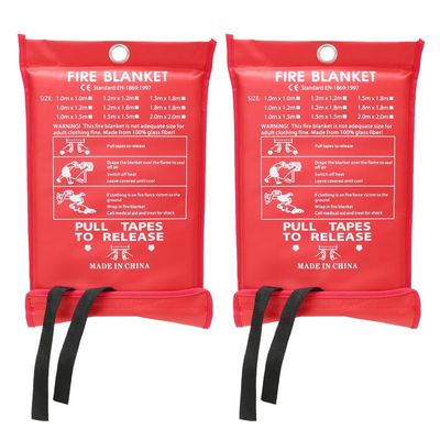 Fire Suppression Blankets - Emergency Fiberglass Fire Retardant Blankets for Home, Kitchen, Car & Warehouse - 2 Pack (47" x 47")