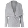 Andongnywell Women Open Front Cardigan Office Lapel Zip Blazer OL Casual Suit Jacket Oblique Zipper Loose Outwear (Gray,XX-Large) view 3
