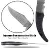 YOUSUNLONG Pocket Knife - Folding Knife - Overall 205mm - Japanese Damascus Steel Blade -Natural Black Buffalo Horn Handle with Leather sheath and walnut wooden Knife Box view 3