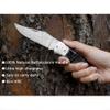 YOUSUNLONG Pocket Knife - Folding Knife - Overall 205mm - Japanese Damascus Steel Blade -Natural Black Buffalo Horn Handle with Leather sheath and walnut wooden Knife Box view 4