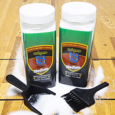 YDDS Shuffleboard Sand - Shuffleboard Wax with Mini Dustpan and Mini Brush, 2 Cans(214 oz)
