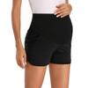 fitglam Women's Maternity Shorts Over Belly Pregnancy Lounge Workout Running Pajama Sleep Shorts with Pockets view 3