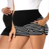 fitglam Women's Maternity Shorts Over Belly Pregnancy Lounge Workout Running Pajama Sleep Shorts with Pockets view 1