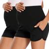fitglam Women's Maternity Shorts Over Belly Pregnancy Lounge Workout Running Pajama Sleep Shorts with Pockets view 1