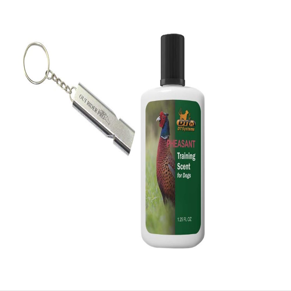 DT Systems 1.25 OZ Training Scents for Launcher Dummy, Strong Scent, Perfect for Training, 100% Pure Squeeze Bottle with Free Premium Stainless Steel Out Rider Pro Whistle 120db (Pheasant)