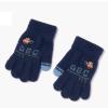 Autumn Winter Gloves for Children Excavator Cartoon Boy Baby Child Kindergarten 3-6 Years Old Knitting Wool Cute Five Fingers (Color : Navy Blue) view 1