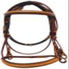 Flat Padded Leather Horse Bridle | The Padded Bridle with Cut Back Headpiece | Fancy Stitched Bridle for Horses with Buckle Bits Ends (TAN, Full) view 2