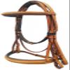 Flat Padded Leather Horse Bridle | The Padded Bridle with Cut Back Headpiece | Fancy Stitched Bridle for Horses with Buckle Bits Ends (TAN, Full) view 3