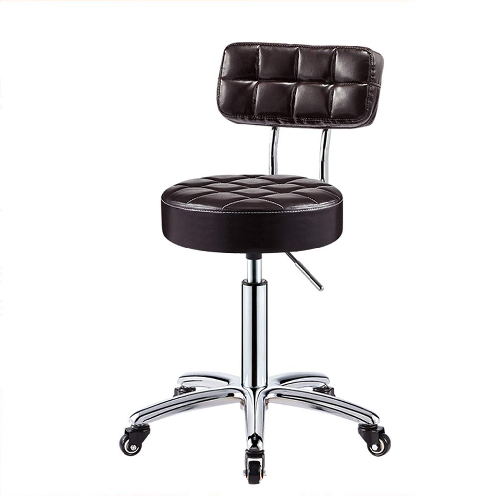 Wowdawn Bar Chair with Backrest and Pulley,Send Explosion-Proof Steel Plate, Hydraulic Adjustable Height Rotating Beauty Stool, Bearing 100kg