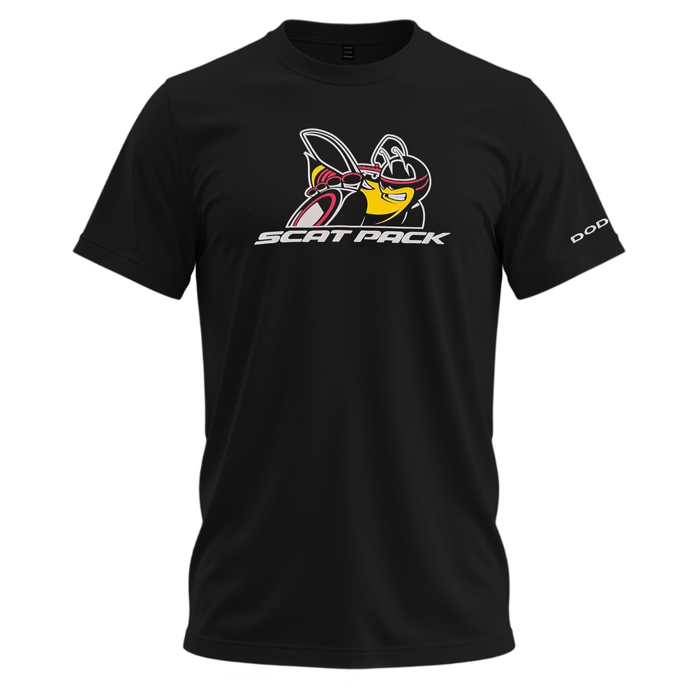 Dodge Scat Pack T-Shirt, Black Licensed and Authentic (Large)