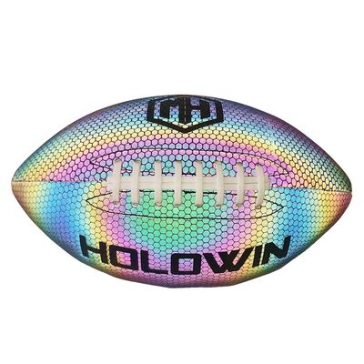 Holographic Luminous Light Up Rugby Balls Reflective Football for Night Games & Training, Glowing in The Dark, Great American Football Gifts for Men