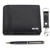 HORNBULL Denial Mens Leather Wallet Combo Gift Set | Leather Wallet, Key Ring & Pen Combo Valentine Gift Hamper | Branded Mens Wallet (Black) view 1