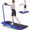 Foldable Treadmill with Incline-Walking Pad with Handle Bar-Portable Walking Pad Treadmill 300+ lb Capacity-Under Desk Treadmills, 4 in 1 Running Machine LED Display/Dual Control (Dark Green) view 1