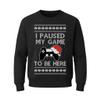 Tstars Kids Gaming Ugly Christmas Sweatshirt I Paused My Game to Be Here Funny Holiday Pullover for Boys and Girls Medium Black view 1