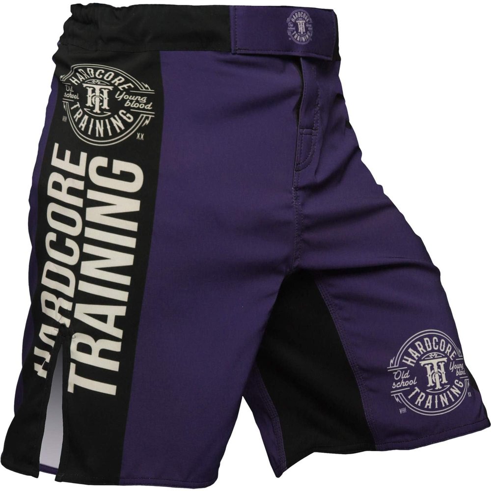 Hardcore Training Fight Shorts Recruit Black Green Red Purple Blue Men's Boxing MMA BJJ Grappling Kickboxing No Gi