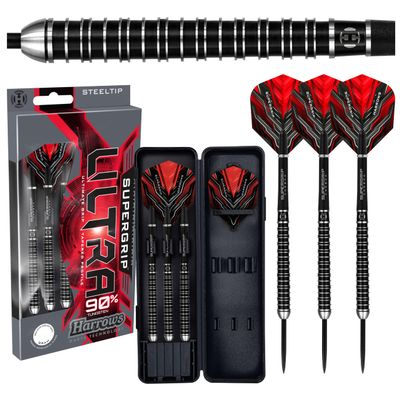 Harrows Supergrip Ultra 90% Tungsten Steel Tip Darts (25)