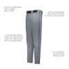 Russell Athletic Youth Piped Change Up Baseball Pant Baseball Grey/Navy M view 4