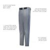 Russell Athletic Youth Piped Change Up Baseball Pant Baseball Grey/Royal XS view 4
