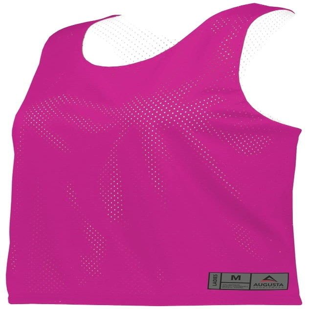 Augusta Sportswear Womens Mesh Reversible Pinnie M Power Pink/White