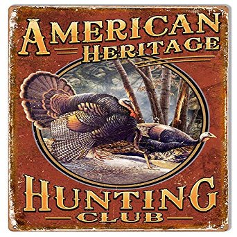 American Heritage Hunting Club Fishing Metal Sign 1218