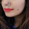 Fusion Vogue Traditional Marathi nathani Silver Plated Nose pin Bridal Pressing Nose Ring for Women view 2