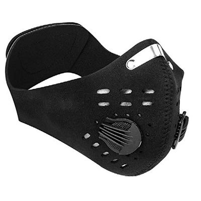 iFightCV Neoprene Sport Mask with Dual Air Valves and Replaceable Filter (Small/Medium) (Black)