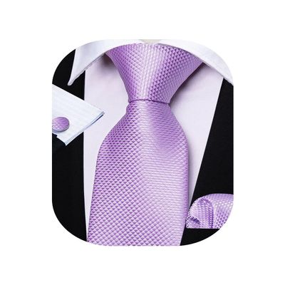 Barry.Wang Classic Mens Ties Silk Necktie Pocket Square Cufflinks Set Woven Designer Wedding Business