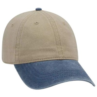 Ashen Fane Washed Solid Pigment Dyed Cotton Twill Brass Buckle Hat, Navy and Khaki