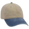 Ashen Fane Washed Solid Pigment Dyed Cotton Twill Brass Buckle Hat, Navy and Khaki view 1