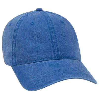 Ashen Fane Washed Solid Pigment Dyed Cotton Twill Brass Buckle Hat, Royal