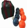 BuyBocceBalls Listing - Made in USA, Premium Quality Engraved Tournament Bocce Set, 998 Grams (2 lbs. 3.2 oz.). Various Bag Colors - 110mm Orange and Blue Balls, Nylon Bag view 1