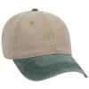 Ashen Fane Washed Solid Pigment Dyed Cotton Twill Brass Buckle Hat, DK Green and Khaki view 1