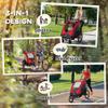 Aosom Bike Trailer for Kids 3 In1 Foldable Child Jogger Stroller Baby Stroller Transport Carrier with Shock Absorber System Rubber Tires Adjustable Handlebar Kid Bicycle Trailer Red and Grey view 3