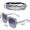 Ujuuu 5 Pieces 1970s Disco Accessories Disco Set Ball Earrings Necklace Bracelet Bling Headband and Sunglasses for Women view 4