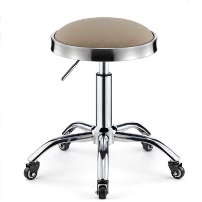 Wowdawn Beauty Stool,Stainless Steel Ring,Send Explosion-Proof Steel Plate, Adjustable Height Hairdressing Chair,Rotating Work Stool,Bearing 100kg