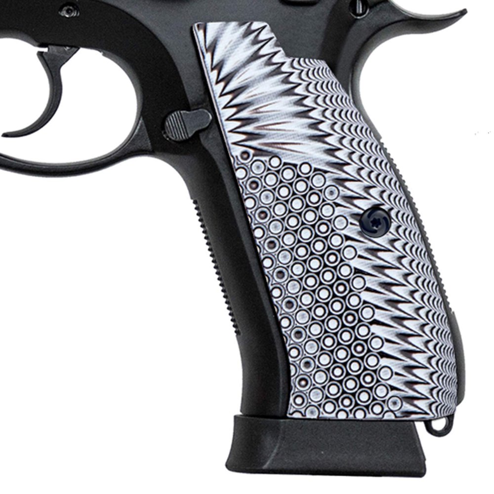 Guuun G10 Grips for CZ 75 Full Size SP-01 Shadow Custom Handgun Grips Eagle Wing Texture - White