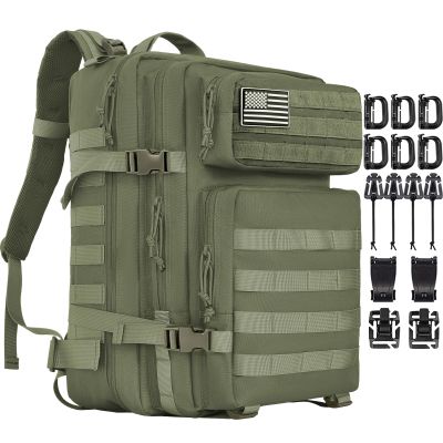 Createy Military Tactical Backpack, Large Army 3 Day Assault Pack 45L Molle Bag Rucksack Bug Out Bag Daypacks with Molle System for Camping Hunting Hiking Traveling