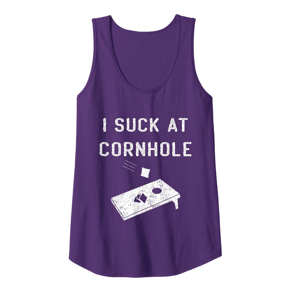 Funny I Suck At Cornhole Bean Bag Toss Cornhole Lover Gift Tank Top