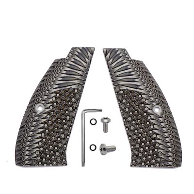 Guuun G10 Grips for CZ 75 Full Size SP-01 Shadow Eagle Wing Texture - Includes Screws Set - Coyote Color