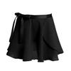 Yartina Kids Girls Dancewear Chiffon Ballet Gymnastics Sports Dance Pull-On Skating Tutu Skirts with Waist Tie Black L view 1